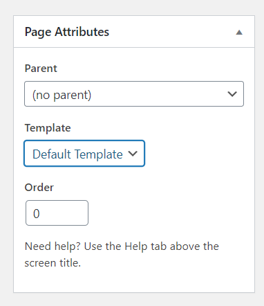 page attributes