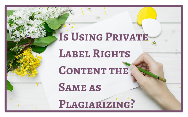 Is Using Private Label Rights Content the Same as Plagiarizing?