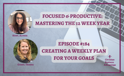 creating weekly plans for your goals